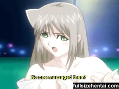 Сисястая хентай девочка получает бутылку в задницу