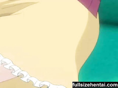 Сисястая хентай девочка получает бутылку в задницу