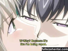 Сисястая хентай девочка получает бутылку в задницу