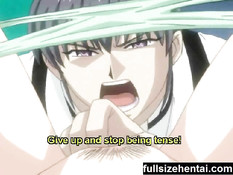 Сисястая хентай девочка получает бутылку в задницу