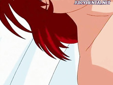 Рыжую анимашку трахают твёрдые члены