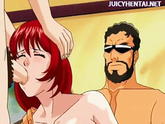 Рыжую анимашку трахают твёрдые члены