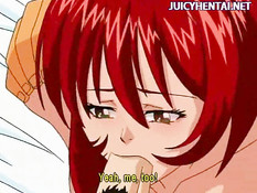 Рыжую анимашку трахают твёрдые члены