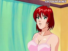 Рыжую анимашку трахают твёрдые члены