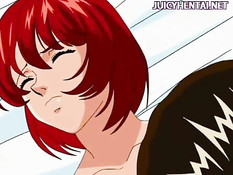 Рыжую анимашку трахают твёрдые члены