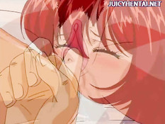 Рыжую анимашку трахают твёрдые члены