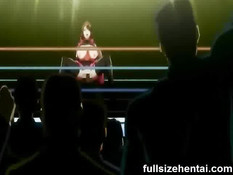 Хентай девушка с большими сиськами скачет на члене