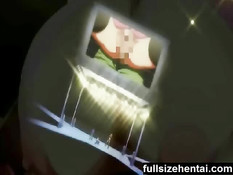 Хентай девушка с большими сиськами скачет на члене