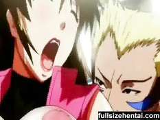 Хентай девушка с большими сиськами скачет на члене