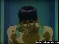 Хентай гей жёстко трахает парня в анус