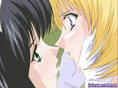 Аниме блондинка принимает в себя упругий член