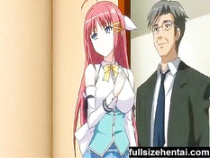 Хентай студентку трахают сзади