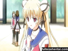 Хентай студентку трахают сзади