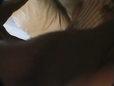 Блондинка в сетчатом нижнем белье ебётся с неграми