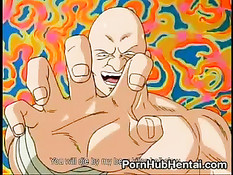 Лысый мужик зажал девку с голубыми волосами