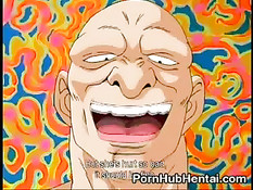 Лысый мужик зажал девку с голубыми волосами