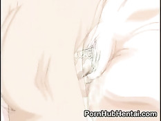 Хентай девочка сделав минет трахается на розовой кровати