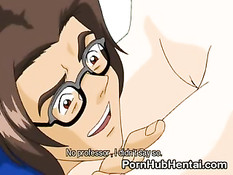 Милый хентай ангелочек сосёт член