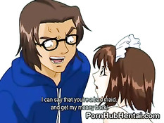 Милый хентай ангелочек сосёт член