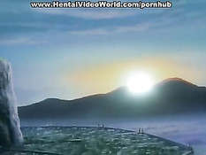 Секс с синеволосой хентай девчонкой