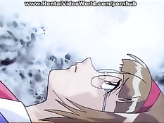 Связанную девушку трахает парень с красными волосами