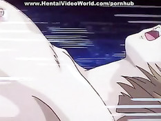 Связанную девушку трахает парень с красными волосами