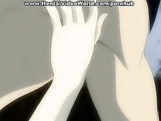 Хентай детку с розовыми волосами оттрахали на кровати