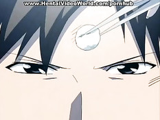 Сладкая девочка хентай обслуживает сразу три члена