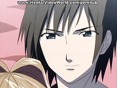 Сладкая девочка хентай обслуживает сразу три члена