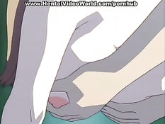 Сладкая девочка хентай обслуживает сразу три члена