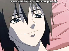 Сладкая девочка хентай обслуживает сразу три члена