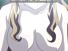 Сладкая девочка хентай обслуживает сразу три члена