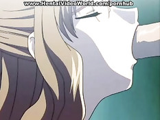 Сладкая девочка хентай обслуживает сразу три члена