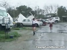 Ребята переодетые в монстров оттрахали девчонку