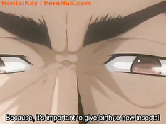 Паразиты атакуют голую аниме девчонку