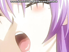 Молодая аниме парочка занимается любовью в душе