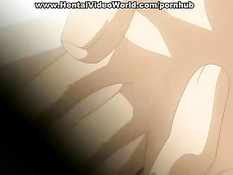 Молодая аниме парочка занимается любовью в душе