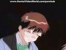 Групповой секс втроём с хентай студенткой