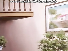 Групповой секс втроём с хентай студенткой