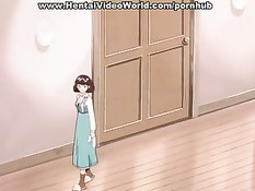 Групповой секс втроём с хентай студенткой