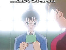 Групповой секс втроём с хентай студенткой