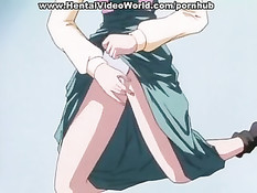 Групповой секс втроём с хентай студенткой