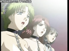 Парни трахают связанных аниме девчонок и кончают в них