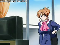 Парень щупает большие сиськи девочке с голубыми волосами