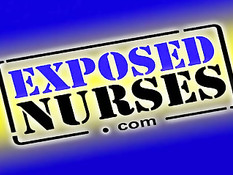 Медсестра растягивает свои половые губы и вставляет вибратор