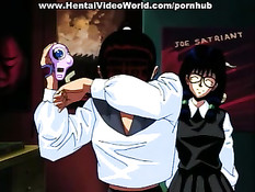 Три хентай девушки берутся за большой член парнишки