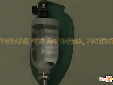 Молодая медсестра помогает в лечении больного при помощи секса