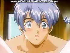 Хентай молодежь занимается любовью на красной кровати