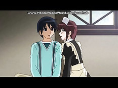 Похотливая аниме горничная залезла на твёрдый член парня