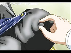 Доктор привязал девку к стене и сжимает её массивные сиськи